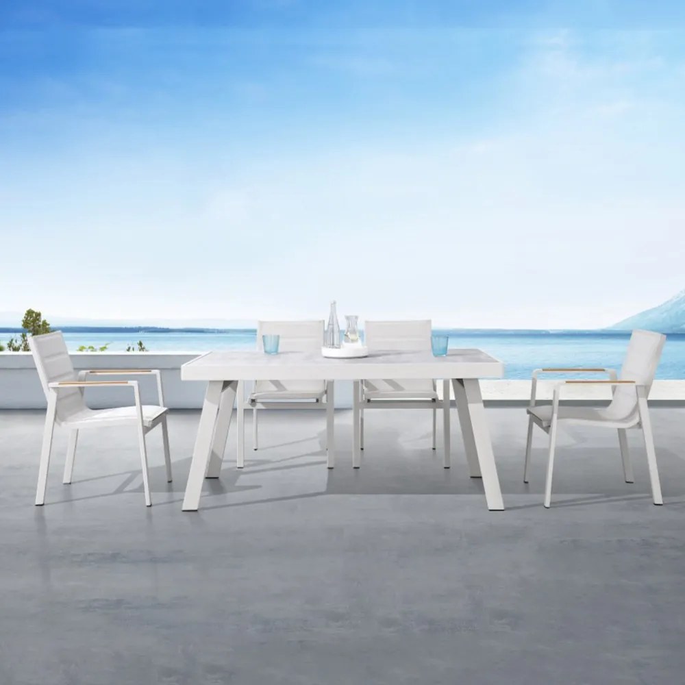 Τραπεζαρία Κήπου Nofi 2.0 01-00-2080 (Σετ 7Τμχ) Grey-Beige 6 Θέσεων