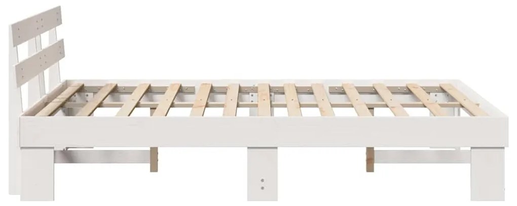 vidaXL Σκελετός Κρεβατιού με κεφαλάρι Λευκό 160 x 200 cm