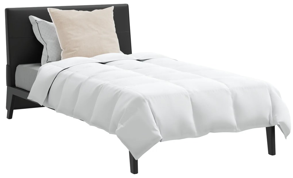 vidaXL Πάπλωμα με μαξιλάρι 2 pcs Λευκό 155 x 220 cm Πούπουλο