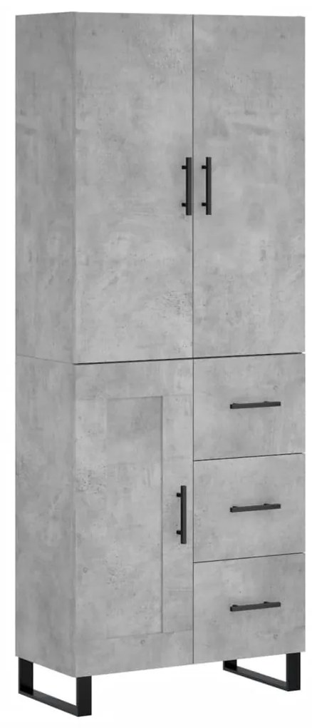 vidaXL Ντουλάπι Γκρι Σκυροδέματος 69,5x34x180 εκ. Επεξεργασμένο Ξύλο