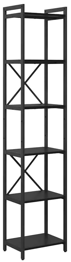 vidaXL Ράφι Βιβλίων Μαύρη Οξυά 40 x 30 x 189,5 εκ Επεξεργασμένο ξύλο