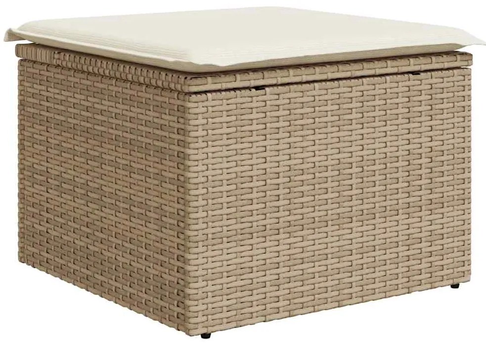 vidaXL Σετ Καναπέ Κήπου 6 τεμ Μπεζ Συνθετικό Ρατάν με Μαξιλάρια Ακακία