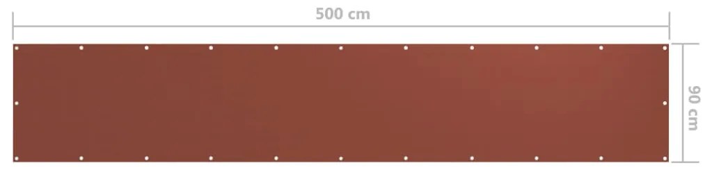 vidaXL Διαχωριστικό Βεράντας Τερακότα 90 x 500 εκ. Ύφασμα Oxford