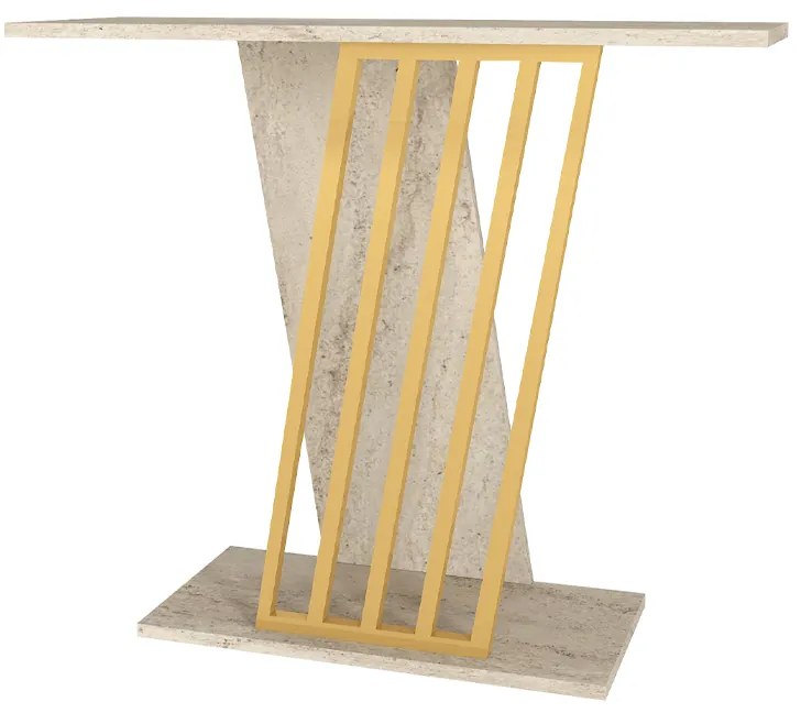 Κονσόλα Gravity Megapap χρώμα travertine - χρυσό 90x29,6x76,8εκ.