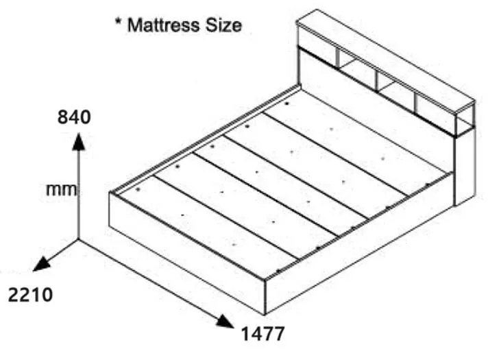 Κρεβάτι διπλό OLYMPUS σε χρώμα wenge 140x200εκ 147.7x221x84 εκ.