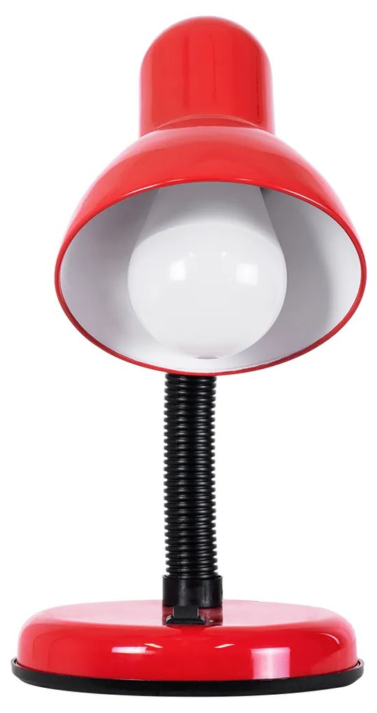 GloboStar STUDENT RED 01535 Μοντέρνο Επιτραπέζιο Φωτιστικό Γραφείου Μονόφωτο 1 x E27 Κόκκινο με Λευκό Μεταλλικό με Διακόπτη ΟN/OFF Καμπάνα Φ12 x Υ32cm - 01535