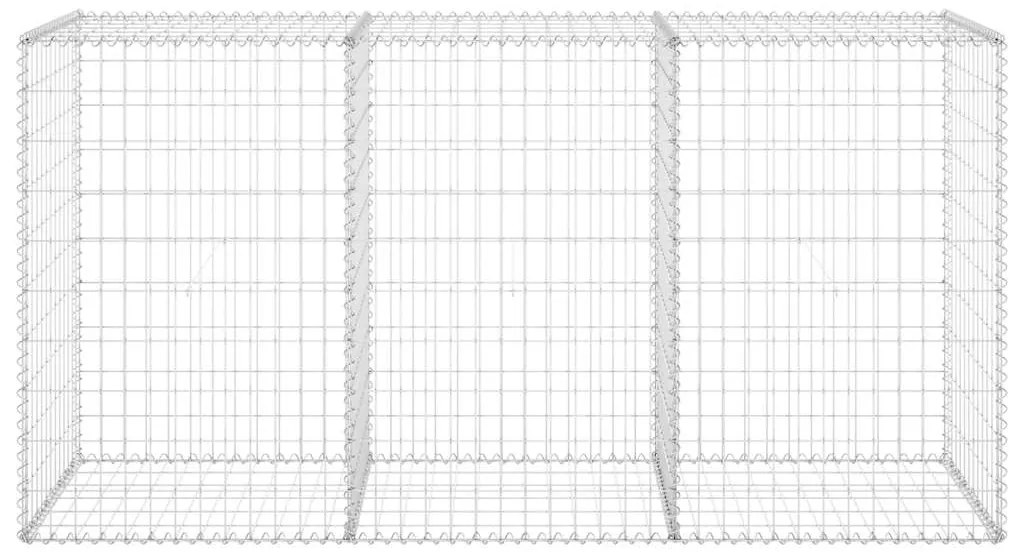 vidaXL Συρματοκιβώτιο Τοίχος 200x60x100 εκ. Γαλβαν.Χάλυβας + Καλύμματα