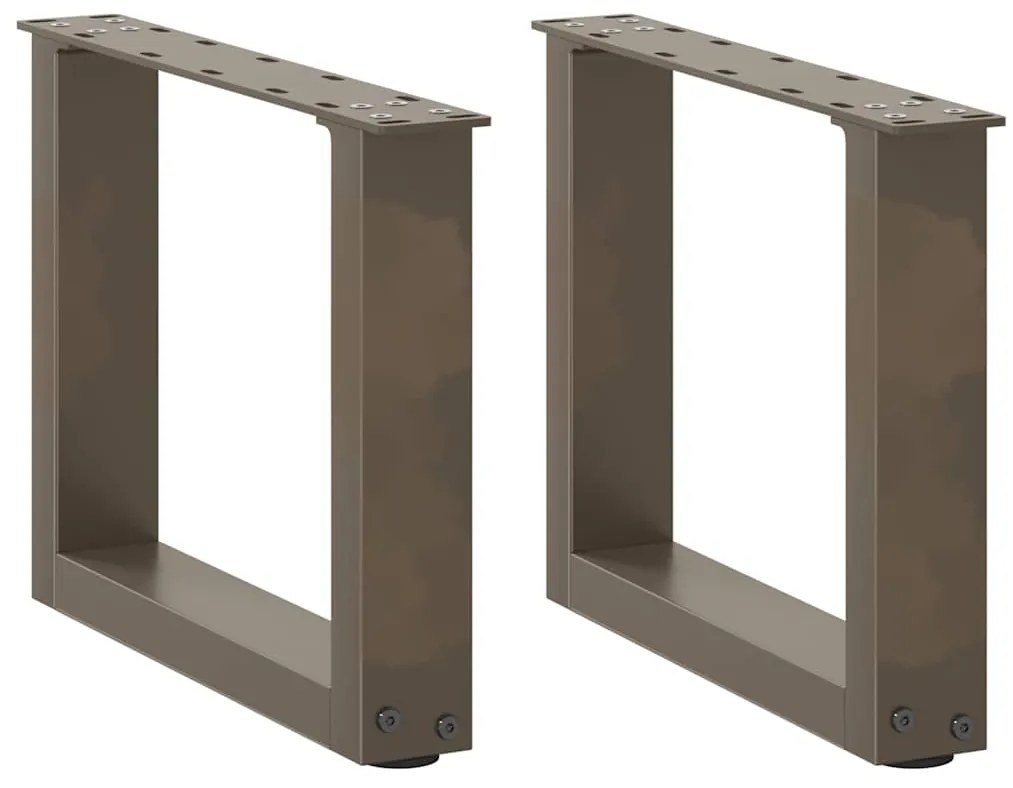 Πόδια Τραπεζιού Σαλονιού σε Σχήμα U 2 τεμ. από Φυσικό Ατσάλι 40x(30-31) εκ. Ατσάλι