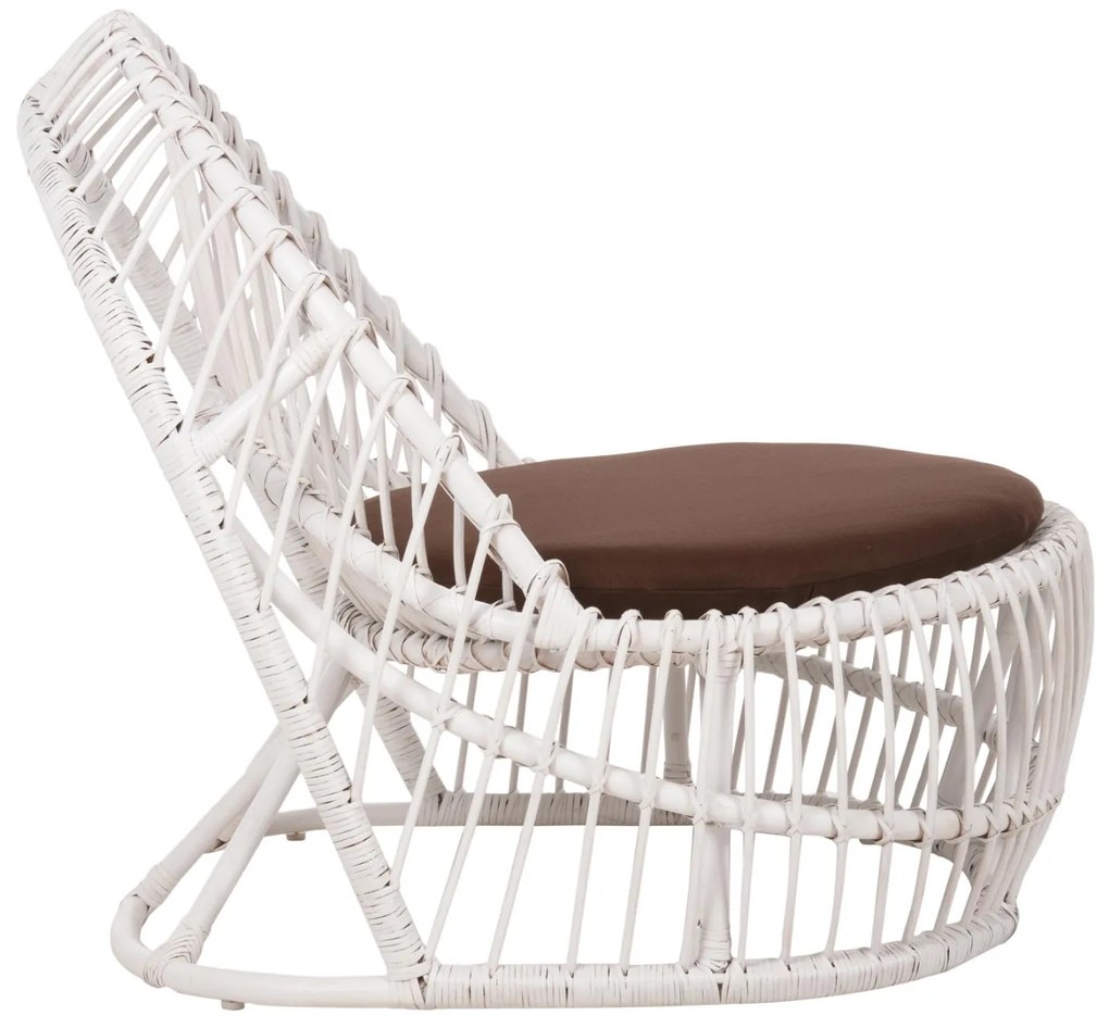 Καρέκλα - Πολυθρόνα ENTROPY C9840.02 Φυσικό Rattan με Καφέ Μαξιλάρι 80x97x85Υεκ. 80x97x85 εκ.