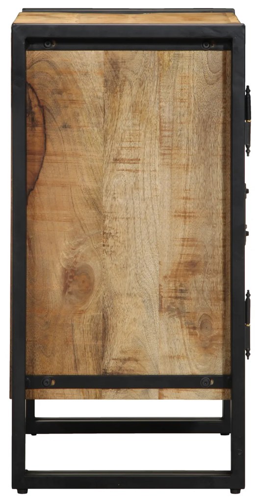 vidaXL Ντουλάπα Παπουτσιών Μαύρη 30x30x40 εκ. Μασίφ Ξύλο Μάνγκο και Σίδερο