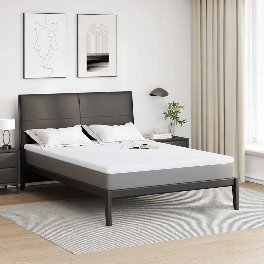 vidaXL Στρώμα μνήμης Λευκό 140 x 190 cm Υφασμα Jacquard