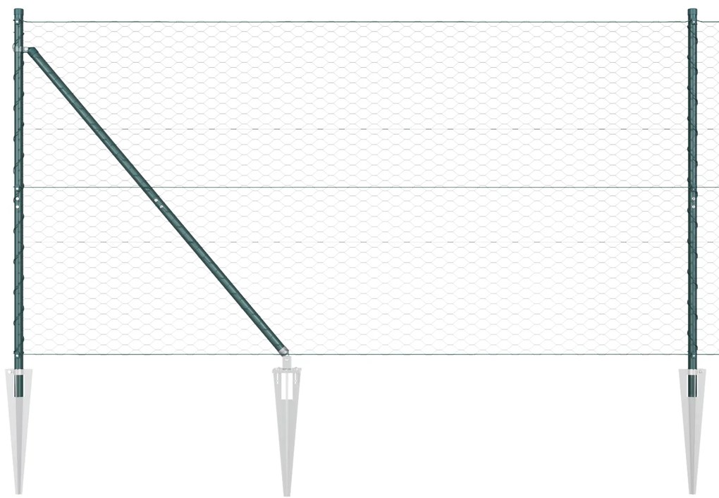 vidaXL Εξάγωνη Περίφραξη Πράσινη 1.4x10 μ Χάλυβα