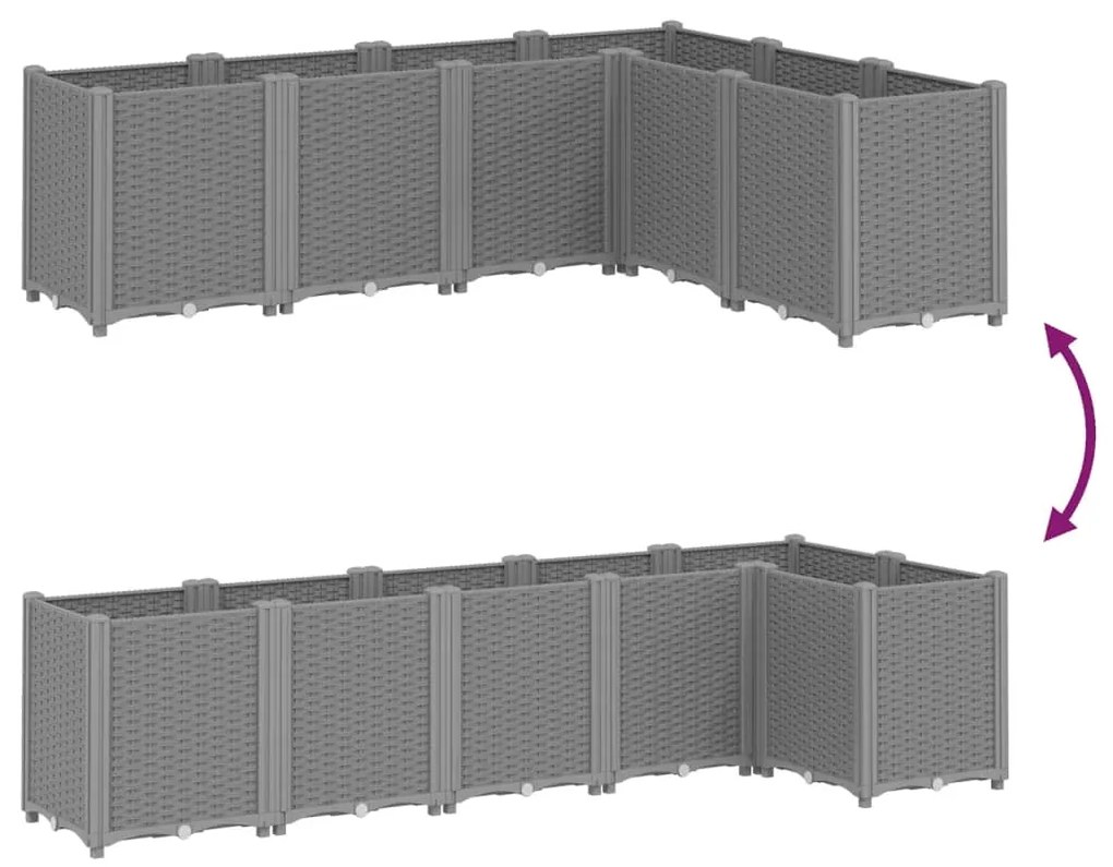 vidaXL Ζαρντινιέρα Κήπου Ανοιχτό Γκρι 160x120x53 εκ. Πολυπροπυλένιο