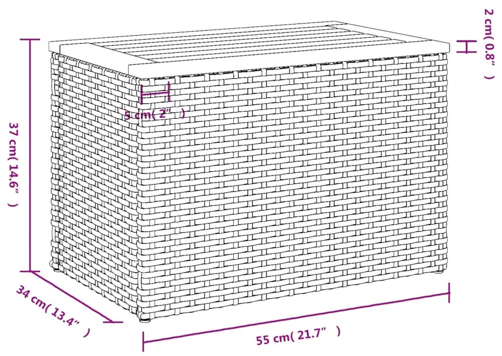 ΤΡΑΠΕΖΑΚΙΑ ΚΗΠΟΥ 2 ΤΕΜ. ΜΑΥΡΑ 55X34X37ΕΚ. ΣΥΝΘ.ΡΑΤΑΝ/ΜΑΣΙΦ ΞΥΛΟ 365980