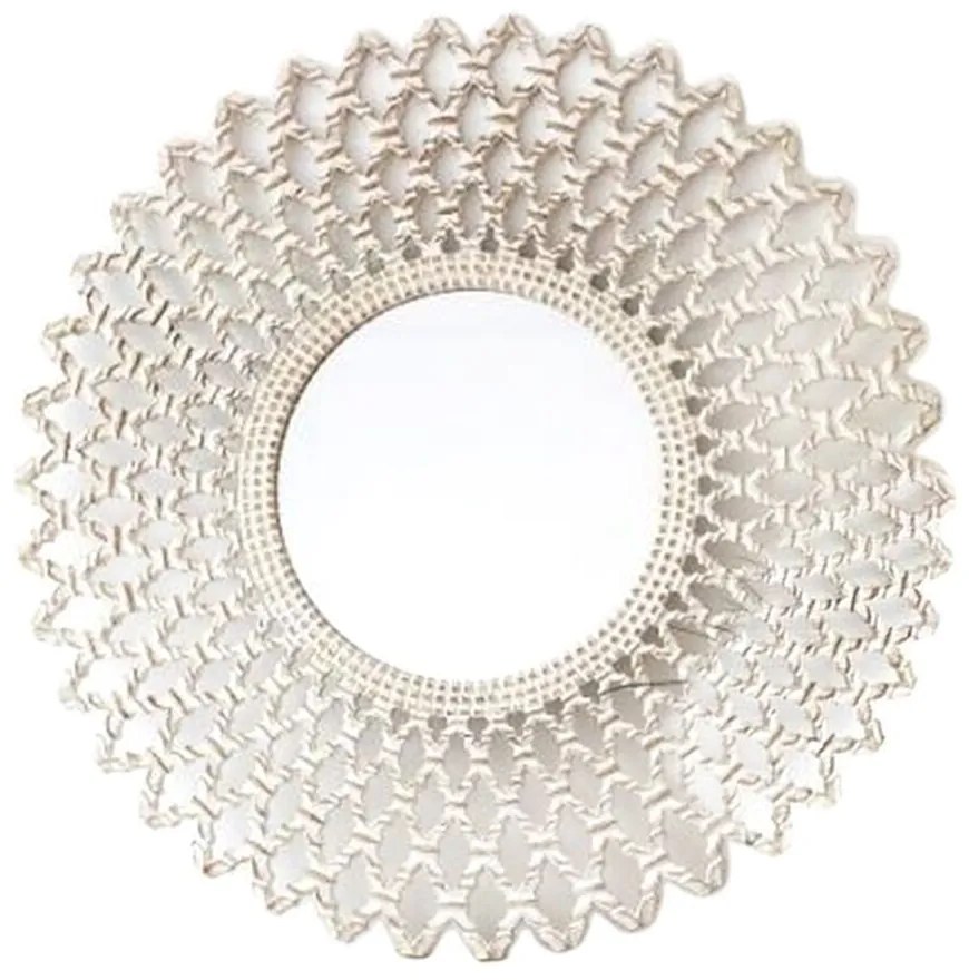 Τοίχο καθρέφτη DKD Home Decor Κρυστάλλινο Λευκό Ξύλο MDF Μαρινάτος (90 x 2,5 x 90 cm)