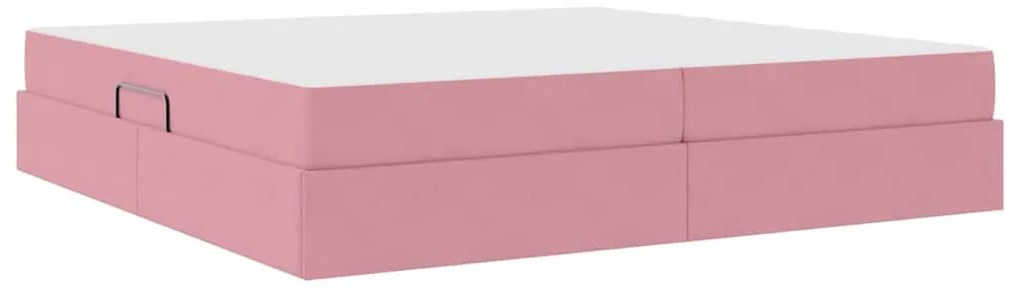 vidaXL Κρεβάτι με αποθηκευτικό χώρο και στρώμα Ροζ 200 x 200 cm