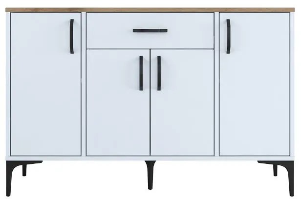Μπουφές Ubron λευκό-καρυδί μελαμίνης 120x40x78.6εκ 120x40x78.6 εκ.