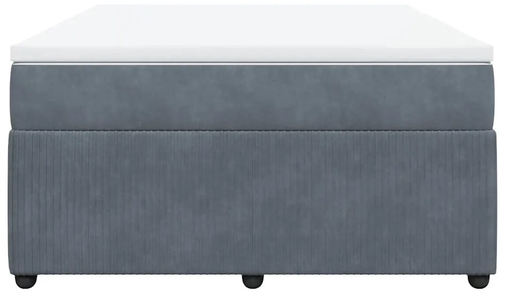 vidaXL Κρεβάτι Boxspring με Στρώμα Σκούρο Γκρι 140x190 εκ. Βελούδινο