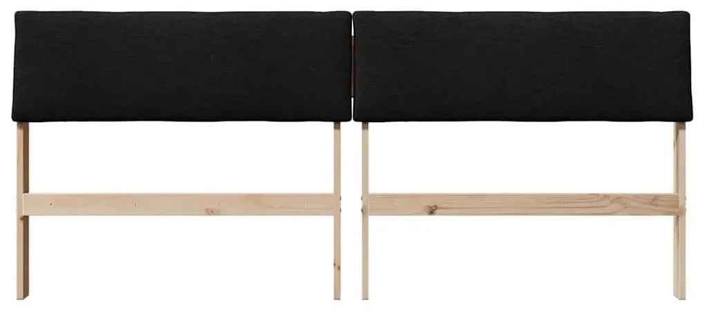 vidaXL Ταπετσαρισμένο κεφαλάρι Μαύρο 200 cm Στερεά ξυλεία πεύκου