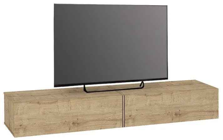 Έπιπλο τηλεόρασης επιτοίχιο Espanse Megapap χρώμα sapphire oak 241,8x31,7x30εκ.