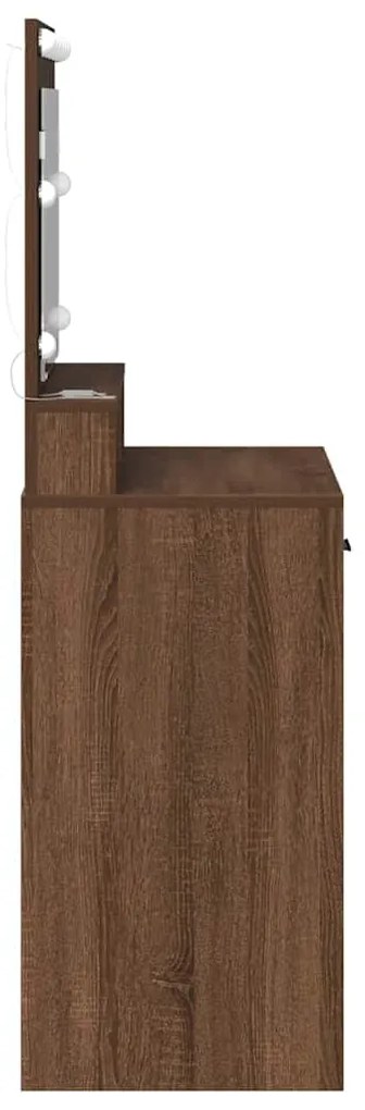 vidaXL Κομοδίνο με ράφι Καφέ δρυς 79 x 41 x 135 cm Επεξεργασμένο ξύλο