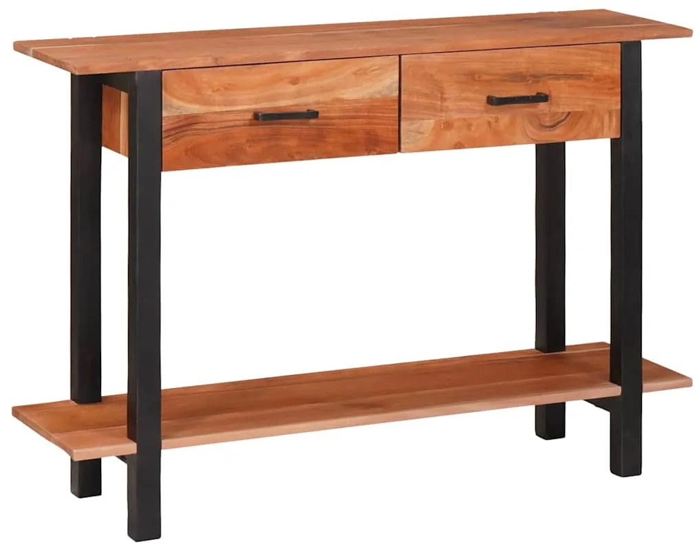 vidaXL Τραπέζι κονσόλας με συρτάρι Καφέ και Μαύρο 110 x 30 x 75 εκ