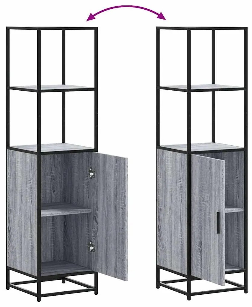 Highboard Grey Sonoma Κατασκευασμένο ξύλο και μέταλλο - Γκρι sonoma