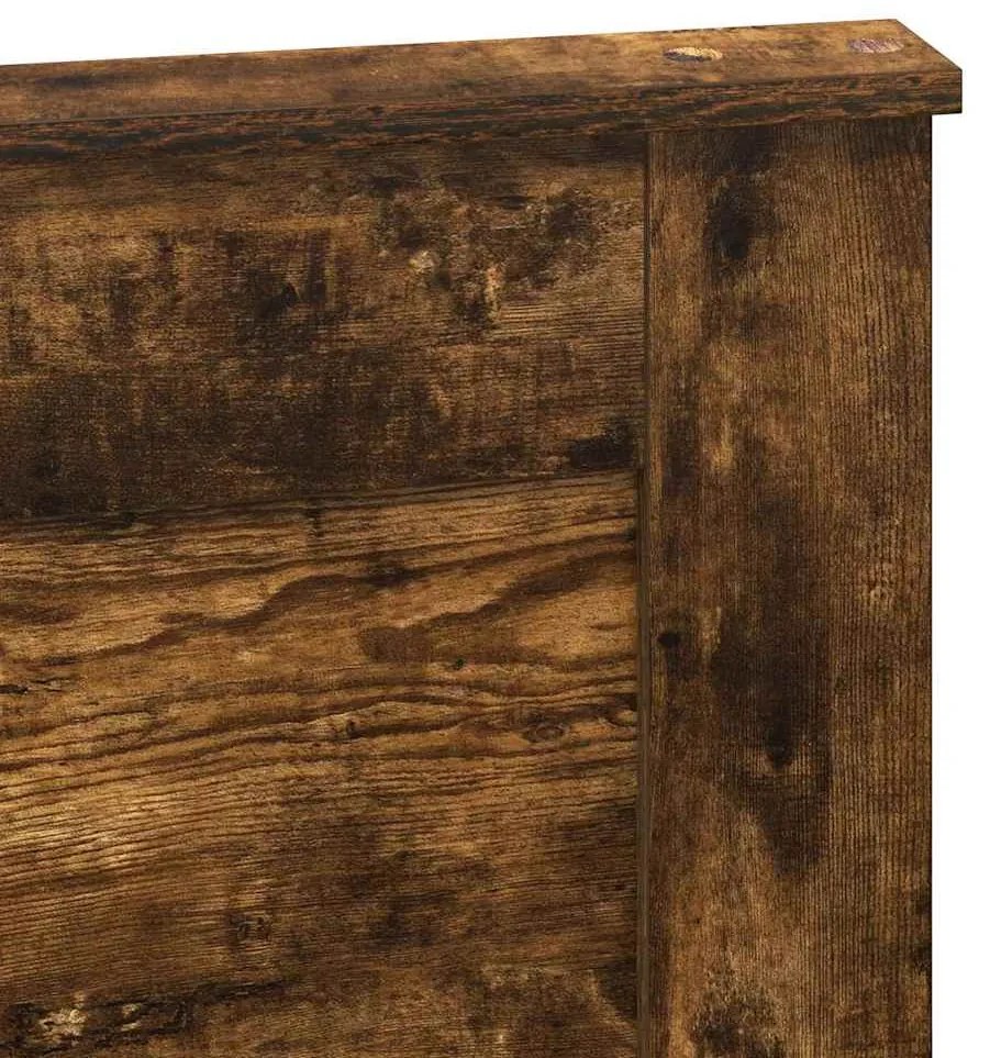 vidaXL Κεφαλάρι με κεφαλάρι Καπνιστό Δρύς 135 cm Επεξεργασμένο ξύλο
