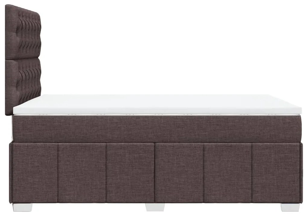 vidaXL Κρεβάτι Boxspring με Στρώμα Σκούρο Καφέ 120x190 εκ Υφασμάτινο