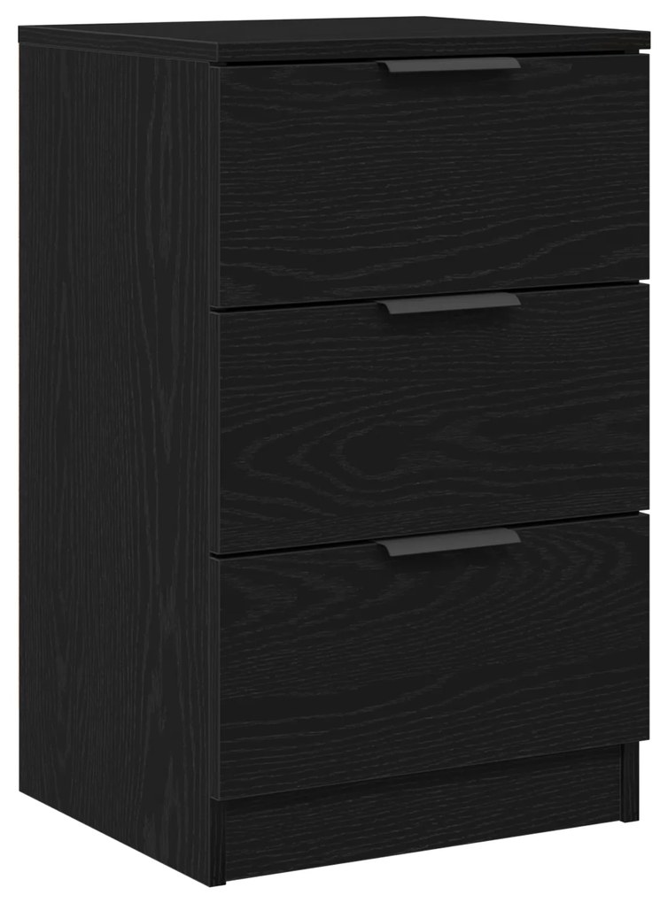 vidaXL Κομοδίνα 2 πακέτο Μαύρο Δρυς 40x65x65 εκ. Φτιαγμένο από Επεξεργασμένο ξύλο