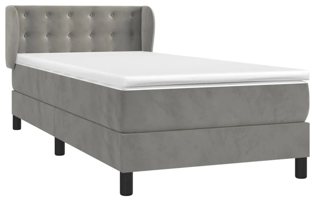 ΚΡΕΒΑΤΙ BOXSPRING ΜΕ ΣΤΡΩΜΑ ΑΝΟΙΧΤΟ ΓΚΡΙ 80X200 ΕΚ. ΒΕΛΟΥΔΙΝΟ 3127697