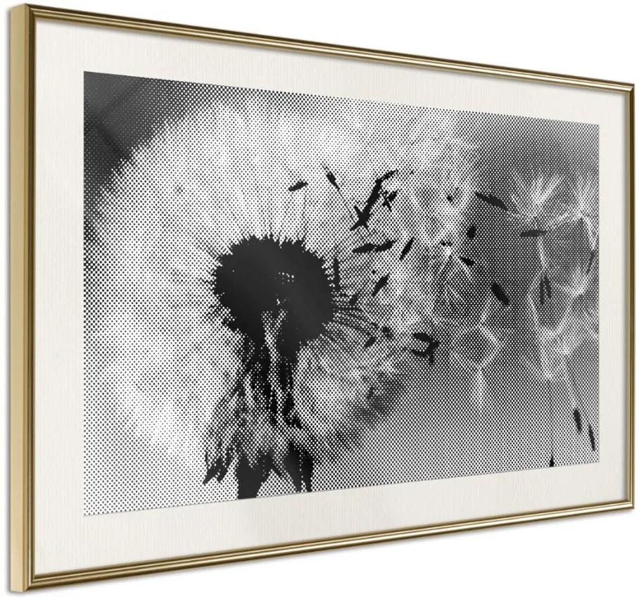 Αφίσα - Dandelion in the Wind - 30x20 - Χρυσό - Με πασπαρτού