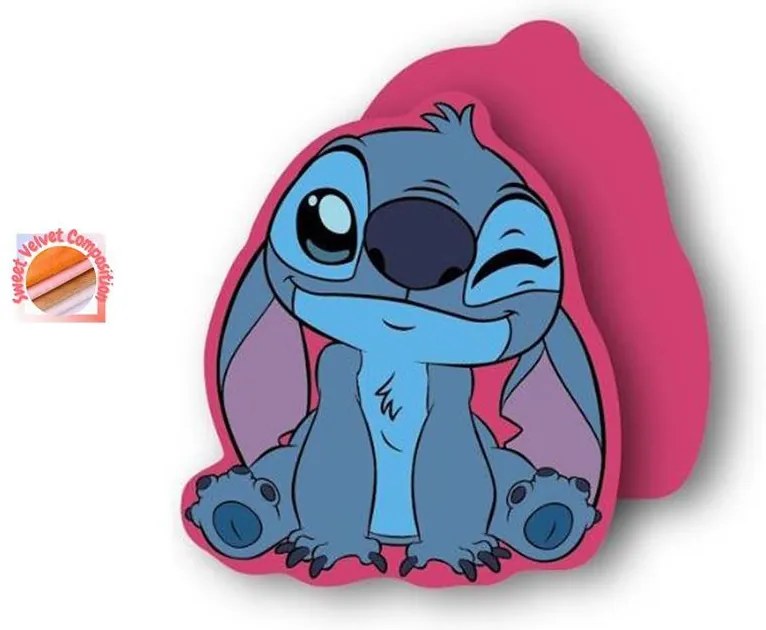 Διακοσμητικό Μαξιλάρι Μικρό Disney Home Velboa 15εκ. Stitch 91 Fuchsia DimCol