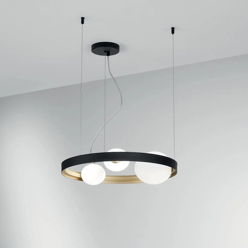 Φωτιστικό Οροφής Κρεμαστό I-Sonetto-S3 G9 150x45x4cm Black-Gold Luce Ambiente Design