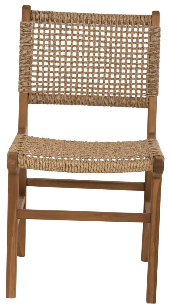Καρέκλα Τραπεζαρίας NESHA Ξύλο Teak με Σχοινί Viro 50x56x85Υεκ.