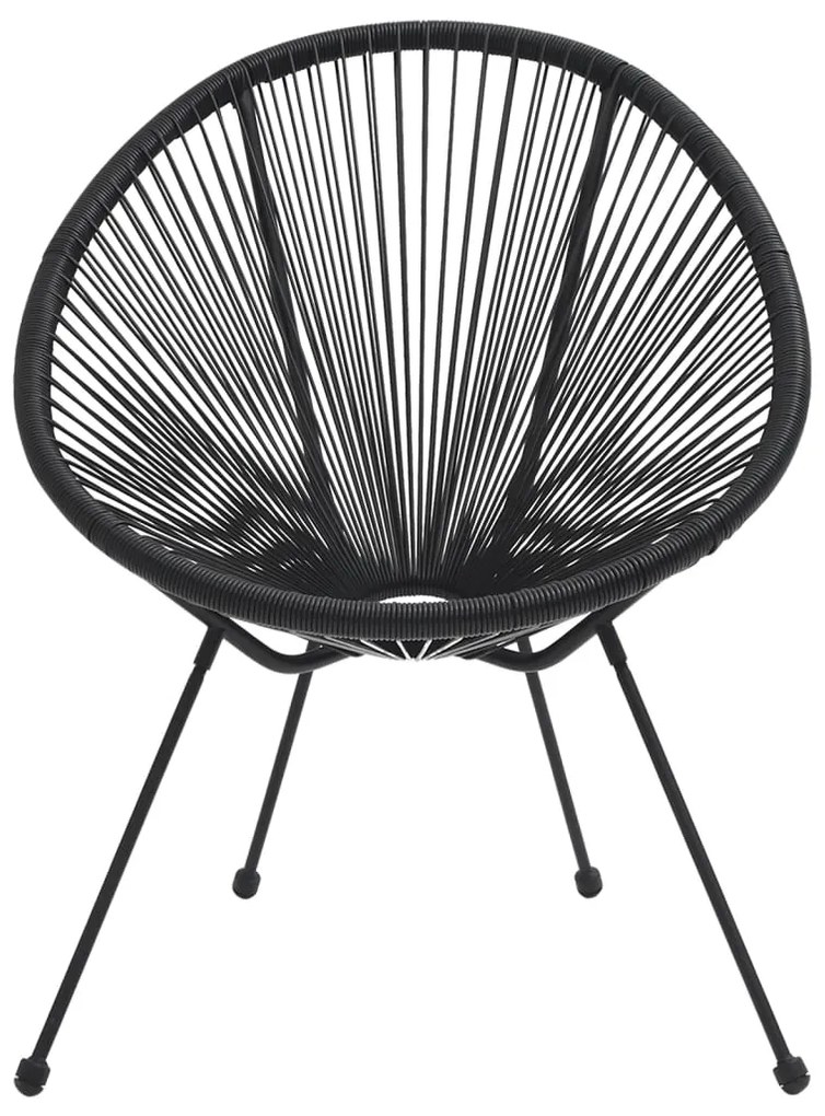 vidaXL Τραπεζαρία Κήπου Σετ 3 Τεμαχίων Μαύρο