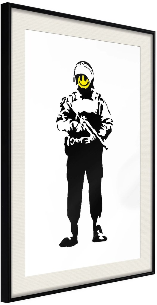 Αφίσα - Banksy: Smiling Copper - 20x30 - Μαύρο - Με πασπαρτού