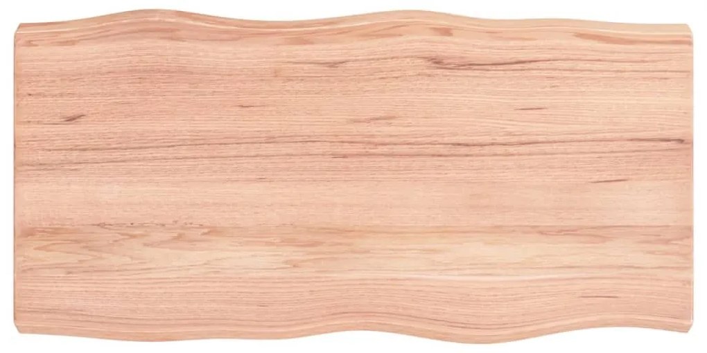 Επιφ Τραπεζιού Αν Καφέ 80x40x(2-6)εκ. Ακατέργ. Μασίφ Ξύλο Δρυός - Καφέ