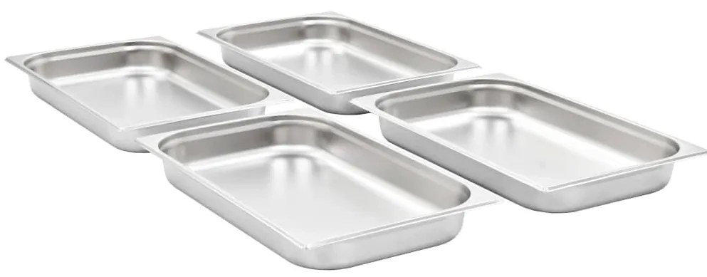 vidaXL Λεκάνες Gastronorm 4 τεμ. GN 1/1 65 χιλ. από Ανοξείδωτο Ατσάλι