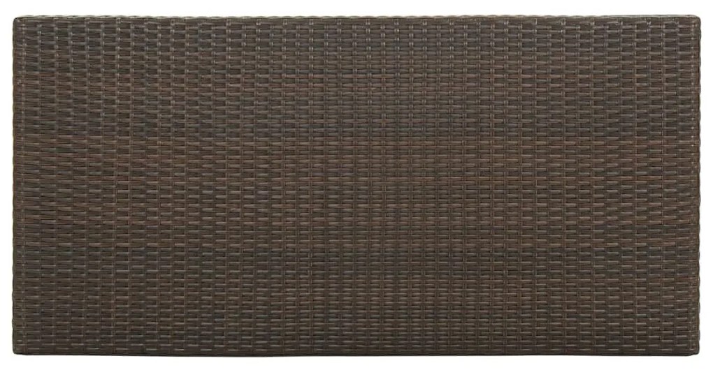 vidaXL Τραπέζι Μπαρ με Ράφια Καφέ 120x60x110 εκ. από Συνθετικό Ρατάν