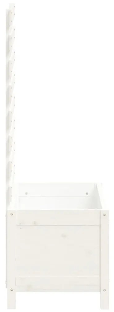 Ζαρντινιέρα με Ράφι Λευκή 79 x 39,5 x 114 εκ. Μασίφ Ξύλο Πεύκου - Λευκό