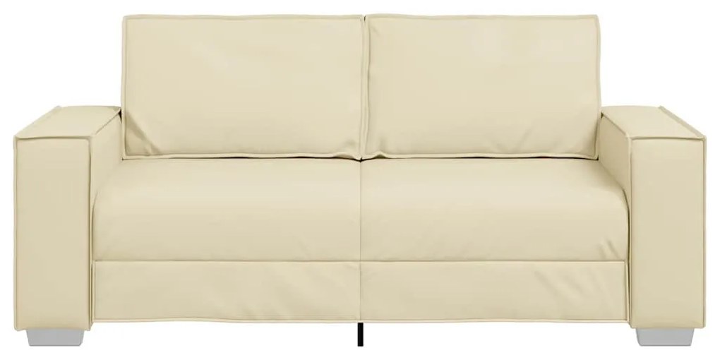 vidaXL Καναπές Loveseat 180 εκ με μαξιλάρι Κρεμ Τεχνητό δέρμα