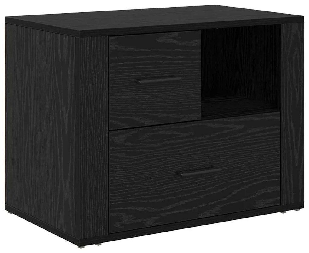 vidaXL Κομοδίνο Μαύρη δρυς 60 x 36 x 45 εκ Επεξεργασμένο ξύλο