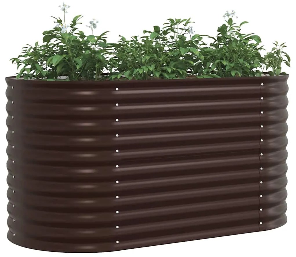 vidaXL Υπερυψωμένη Ζαρντινιέρα Καφέ 160 x 80 x 81 cm Ατσάλι