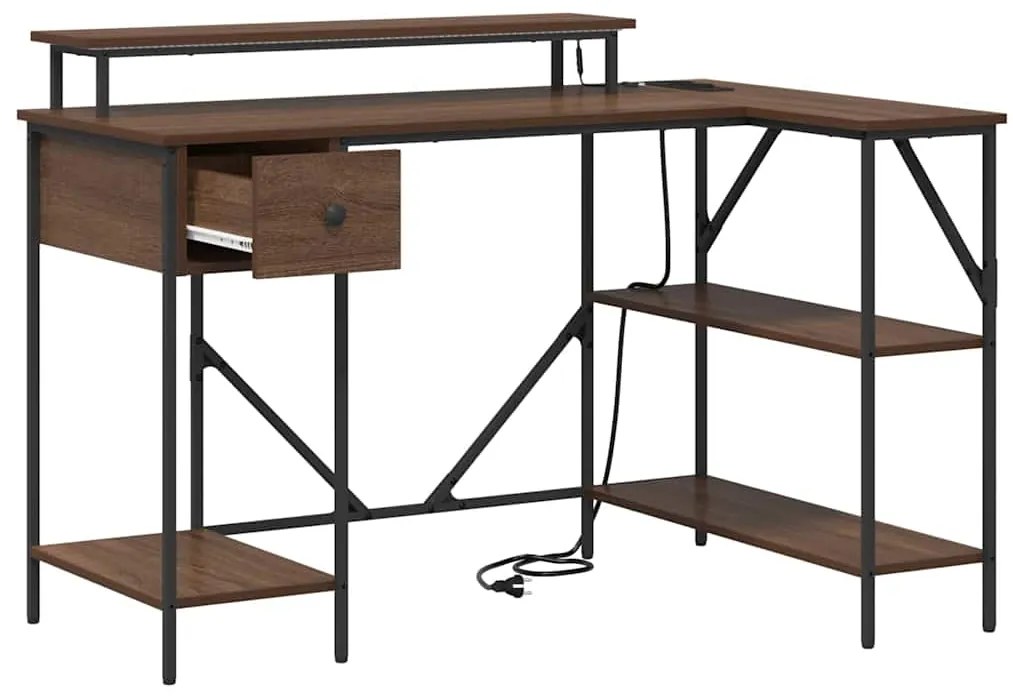 vidaXL Γραφείο Καφέ δρυς 120 x 79 x 86,5 εκ. Επεξεργασμένο ξύλο