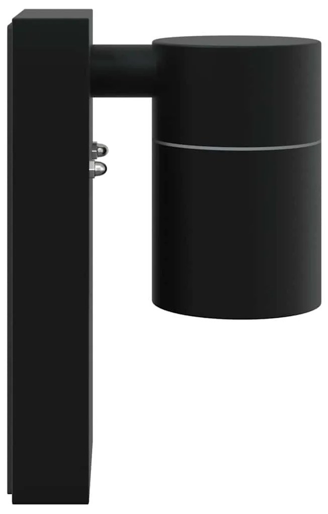 vidaXL Εξωτερικά Φωτιστικά Τοίχου 2 pcs Μαύρο 6.5 x 10.5 x 16 εκ.
