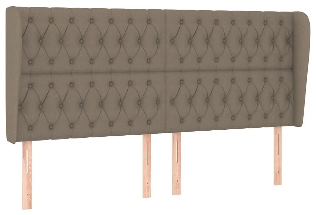Κεφαλάρι με Πτερύγια Taupe 183x23x118/128 εκ. Υφασμάτινο - Μπεζ-Γκρι
