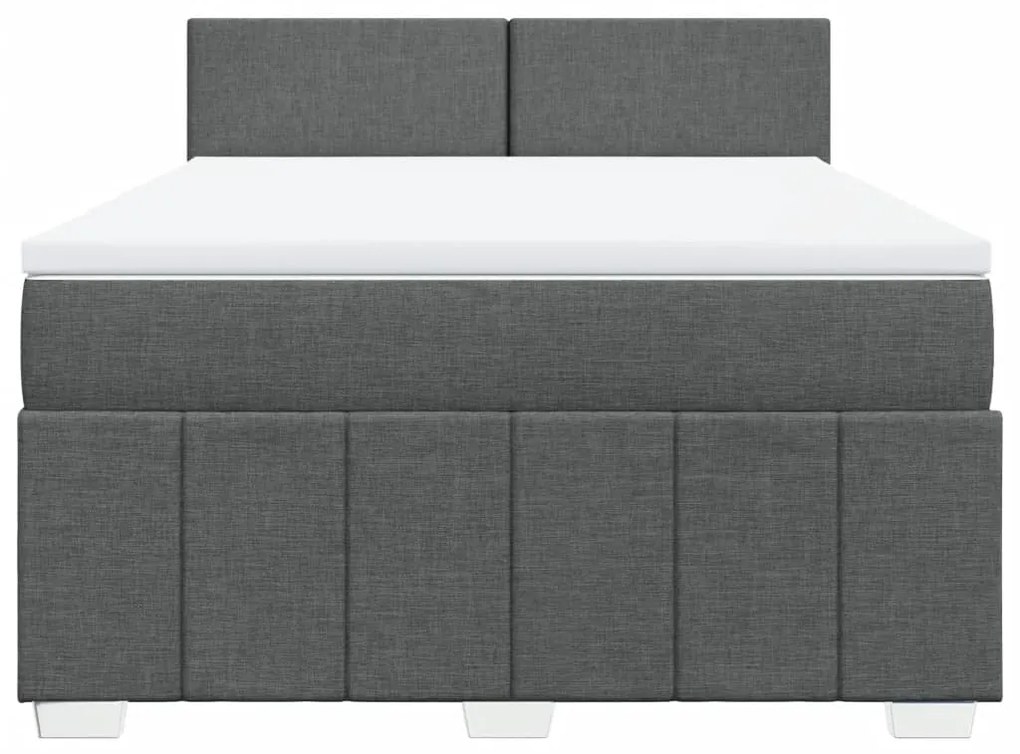 ΚΡΕΒΑΤΙ BOXSPRING ΜΕ ΣΤΡΩΜΑ ΣΚΟΥΡΟ ΓΚΡΙ 140X200 ΕΚ ΥΦΑΣΜΑΤΙΝΟ 3289385