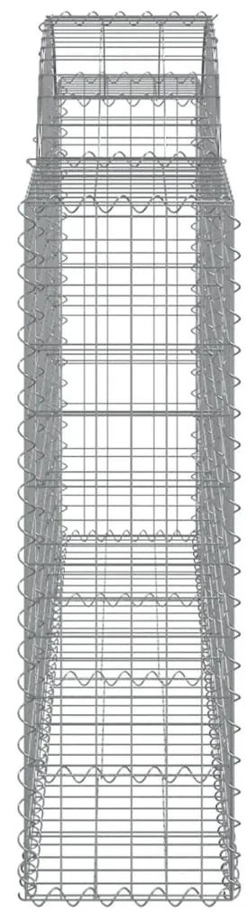 Συρματοκιβώτια Τοξωτά 3 τεμ. 200x30x100/120 εκ. Γαλβαν. Ατσάλι - Ασήμι