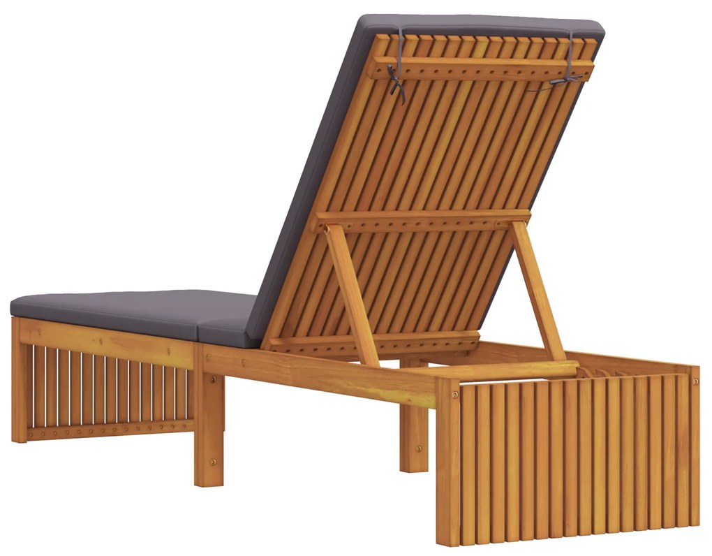 vidaXL Ξαπλώστρα με μαξιλάρι 200x55x30 cm Μασίφ ξύλο ακακίας